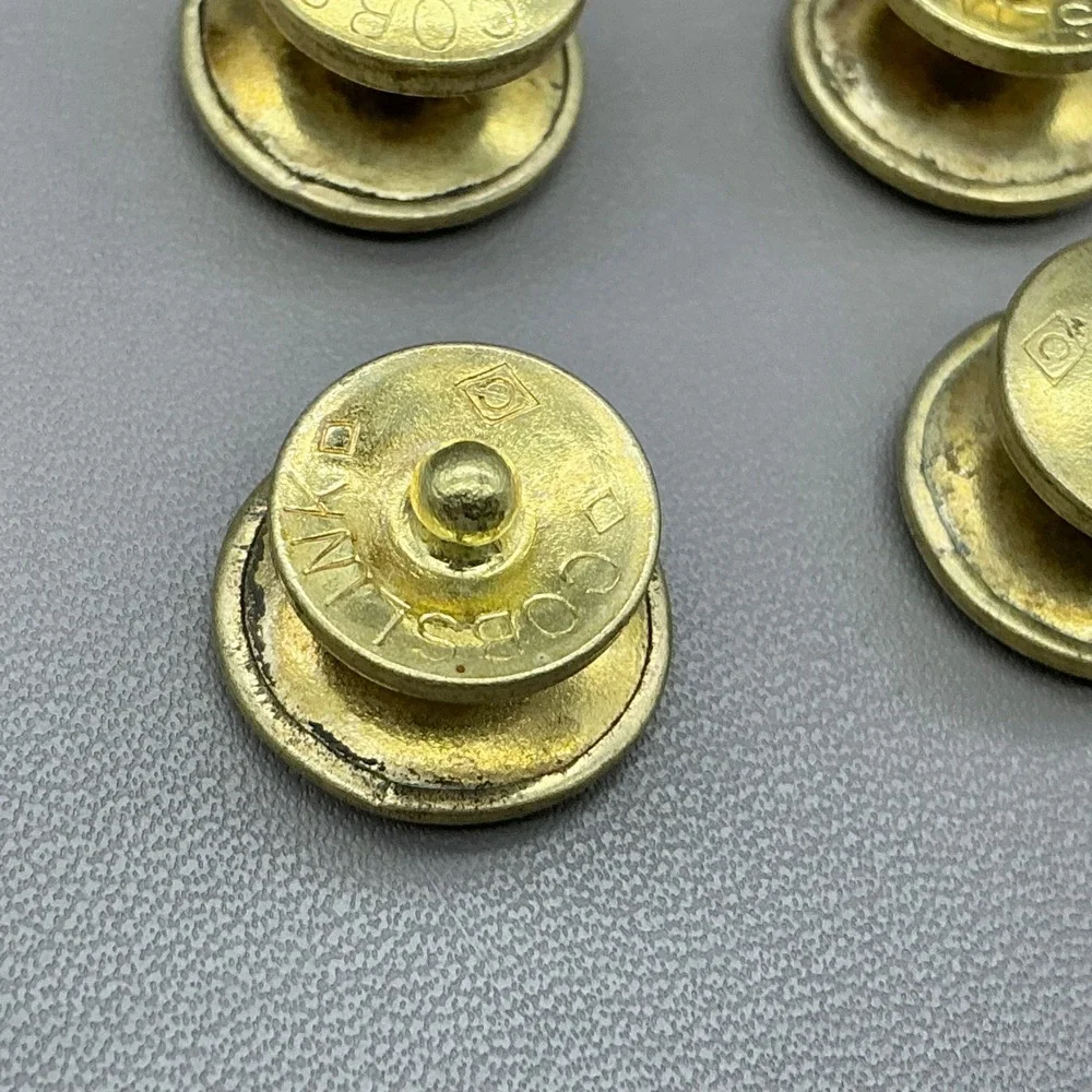 Vintage Cobslink Mother of Pearl Gold Tone Snap Cufflinks Round Art Deco Pair